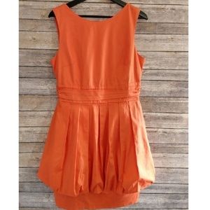 Asos orange mini dress with bubble skirt.